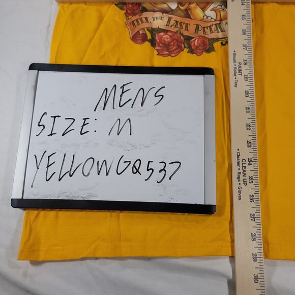 Beauty and the Beast Till the Last Petal Falls Shirt Adult Mens Size M Yellow - Picture 7 of 9